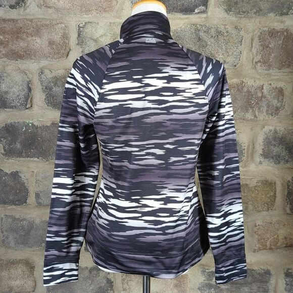 FILA Sport Gray Camo Pull Over 1/4 Zip Kangaroo Pocket Woman's Small Athletic - Picture 6 of 16
